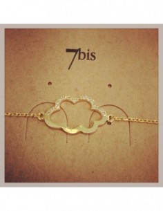 BR Nuage contour moitié strass doré