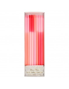 Pack de 16 bougies roses...