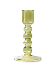 Bougeoir en verre M- Vert...