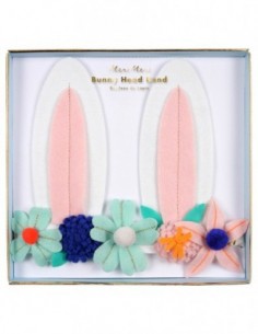 Bandeau tête fleurs et lapin 2