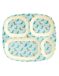 Assiette 4 Compartiments Mélamine pour Enfants - imprimé Dino