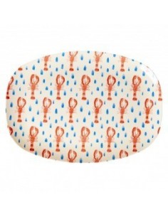 Assiette rectangulaire Homard