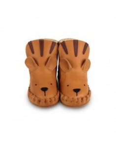 Chausson cuir TIGRE couleur camel 2
