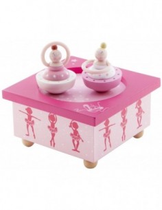 Boîte à musique Bois Ballerine rose